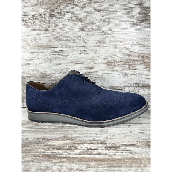 Men\'s Andrew Marc Blue Suede Wingtip Oxfords Sz 13 EUC! main image 4